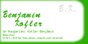 benjamin kofler business card